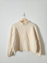 Vintage Merino Wool Cable Knit Sweater (XS)