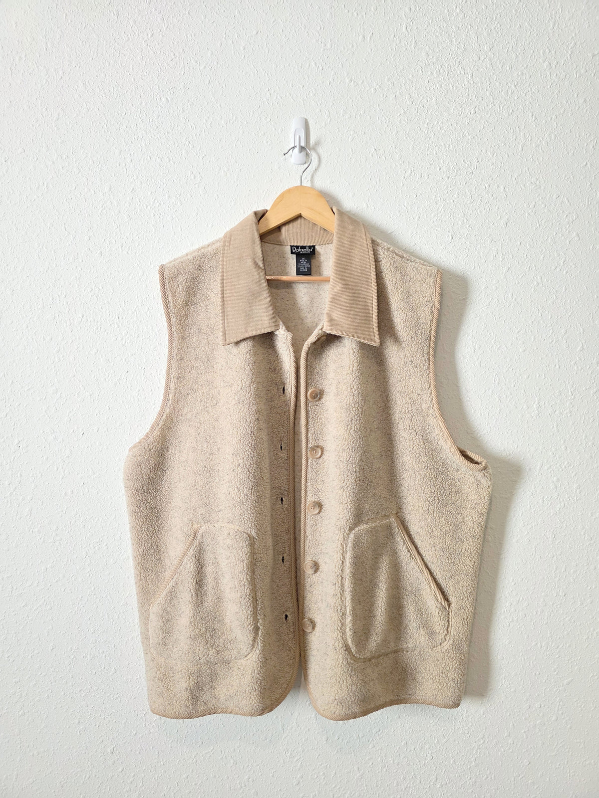 Vintage Sherpa Button Up Vest (3X)