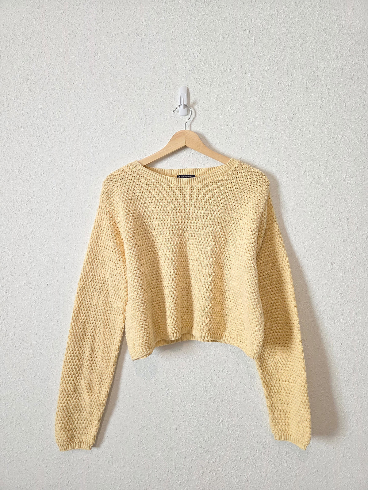 Vintage Butter Yellow Cotton Sweater (L)