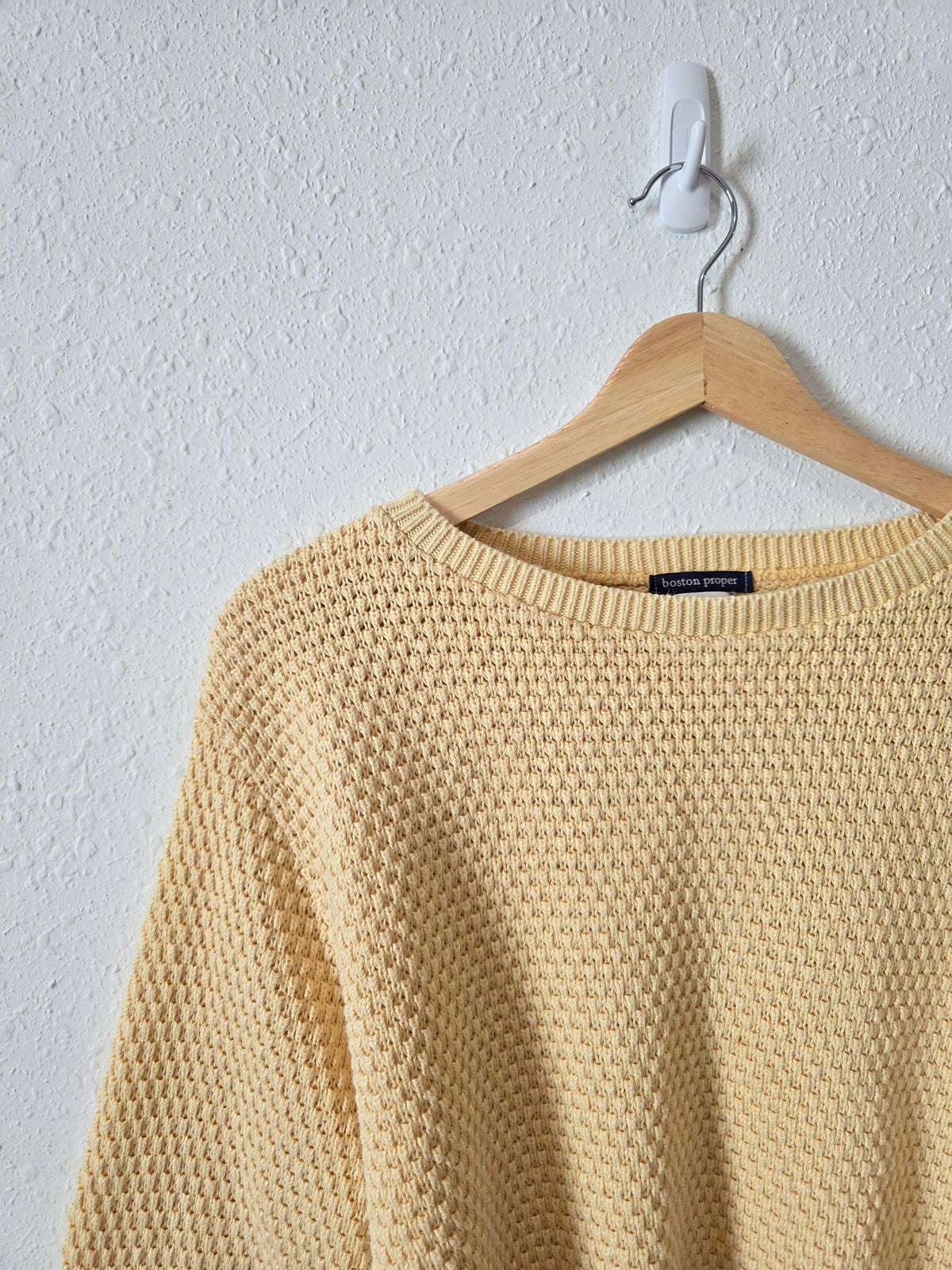 Vintage Butter Yellow Cotton Sweater (L)