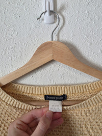 Vintage Butter Yellow Cotton Sweater (L)