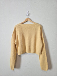 Vintage Butter Yellow Cotton Sweater (L)