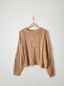 Quince Cable Knit Cotton Sweater (XL)