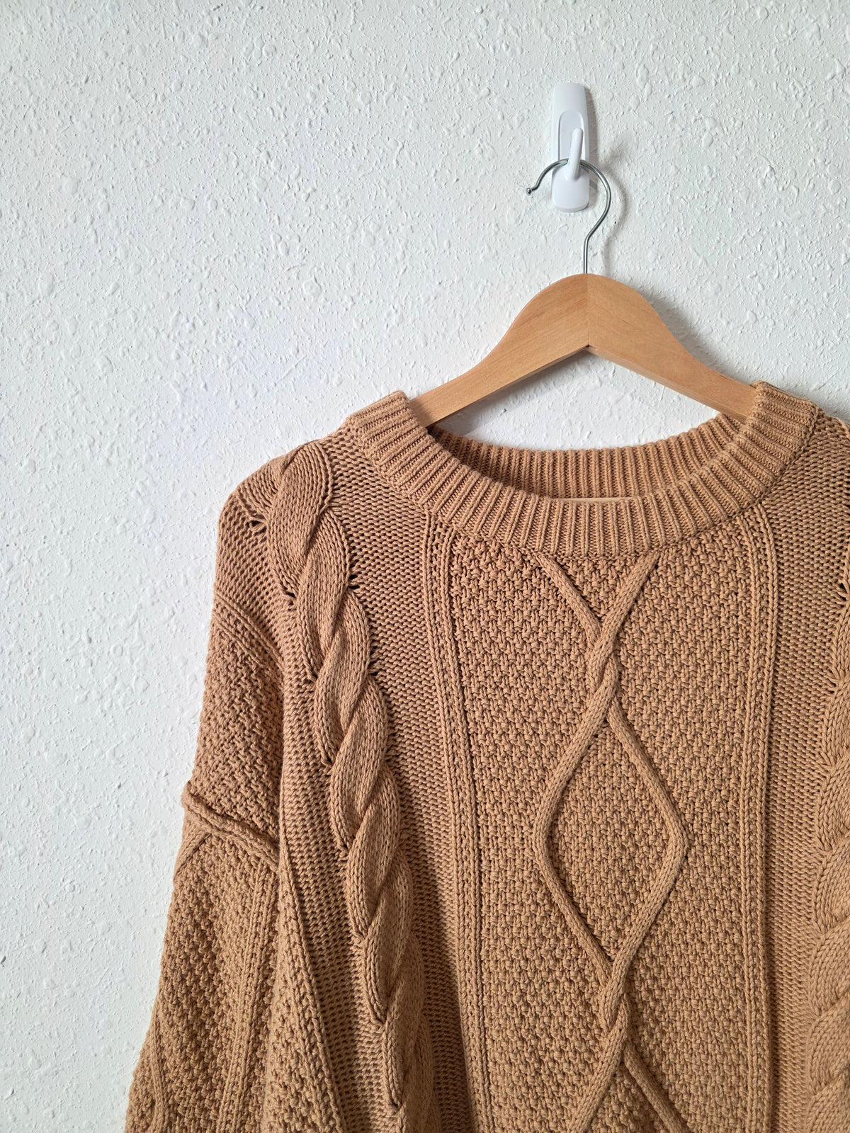 Quince Cable Knit Cotton Sweater (XL)