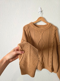 Quince Cable Knit Cotton Sweater (XL)