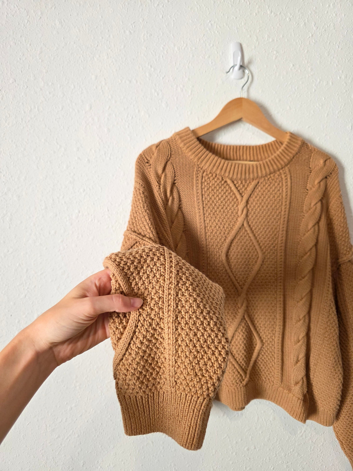 Quince Cable Knit Cotton Sweater (XL)