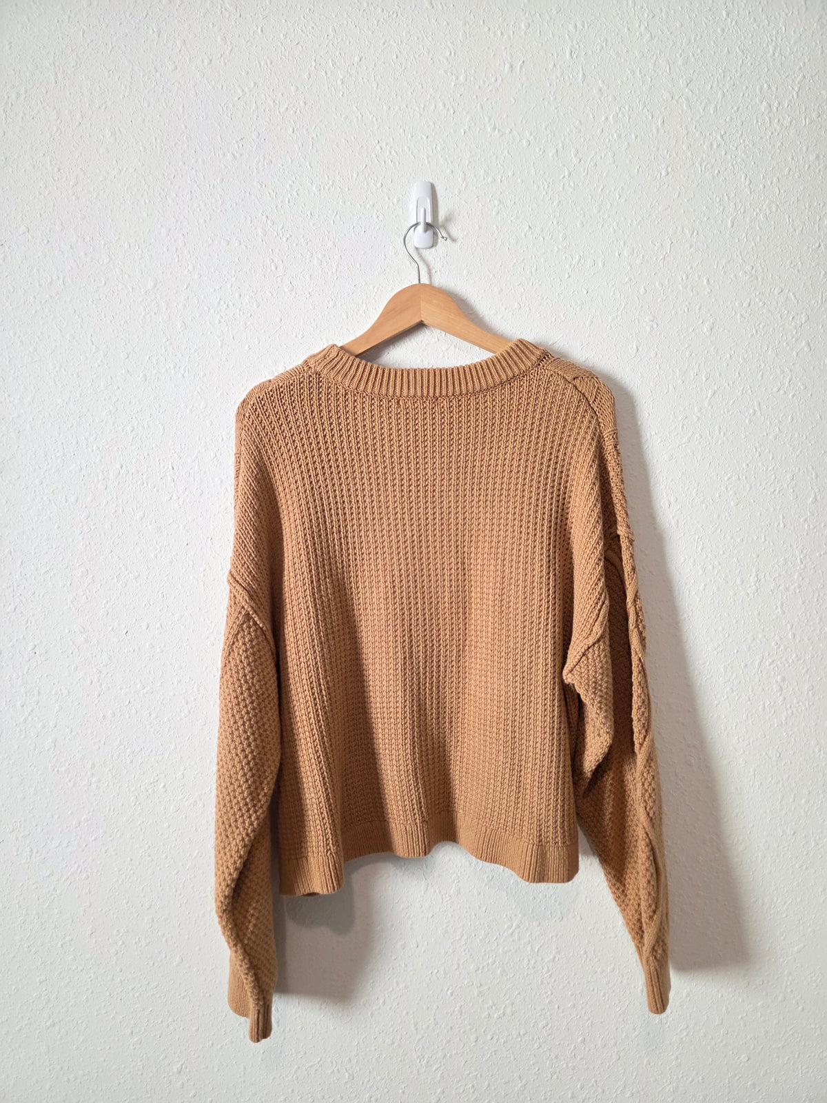 Quince Cable Knit Cotton Sweater (XL)