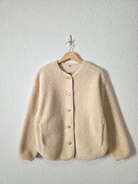 Oversized Button Up Sherpa Jacket (XS)