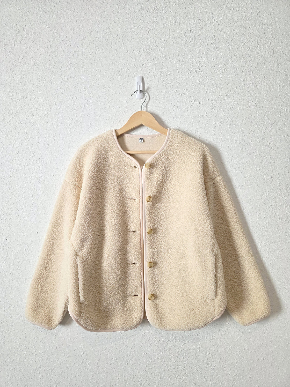 Oversized Button Up Sherpa Jacket (XS)