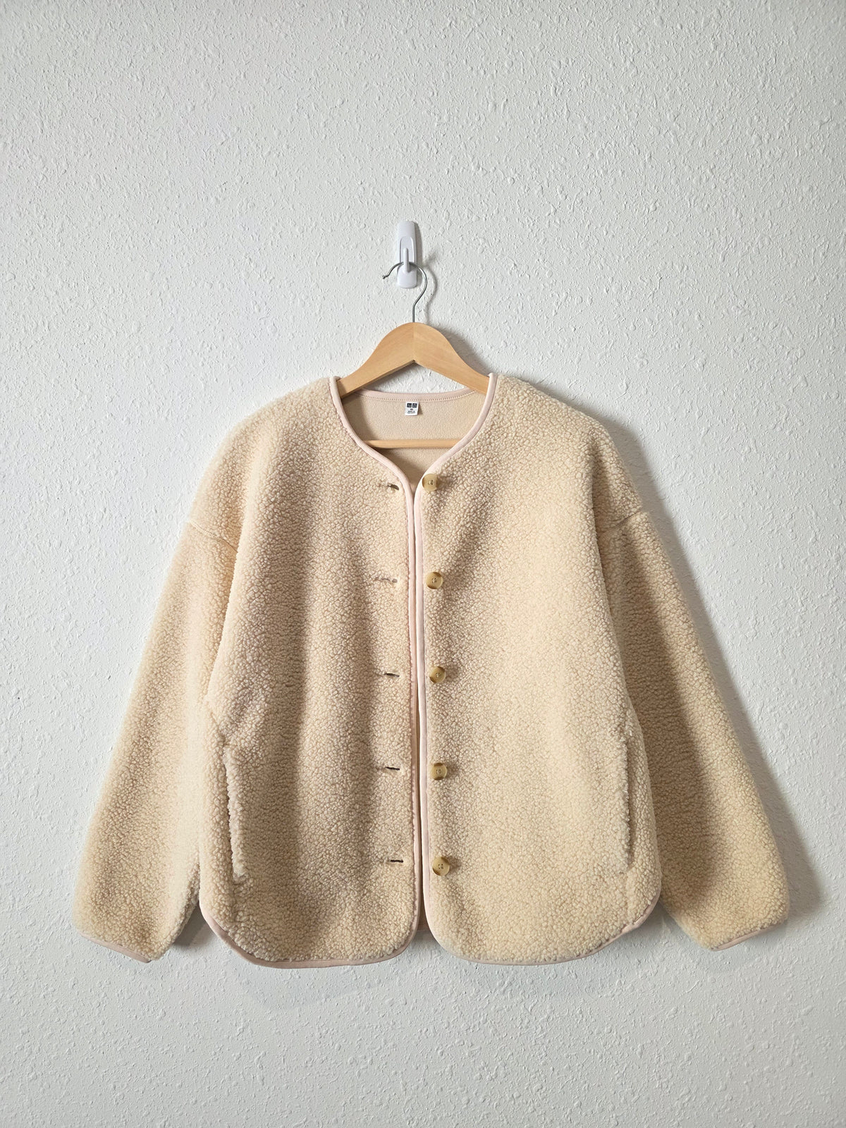 Oversized Button Up Sherpa Jacket (XS)