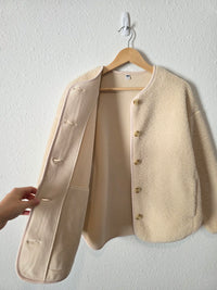 Oversized Button Up Sherpa Jacket (XS)