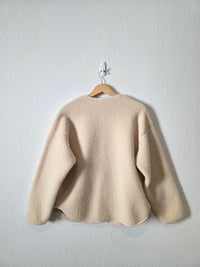 Oversized Button Up Sherpa Jacket (XS)