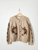 NEW Marled Horse Print Cardigan (M)