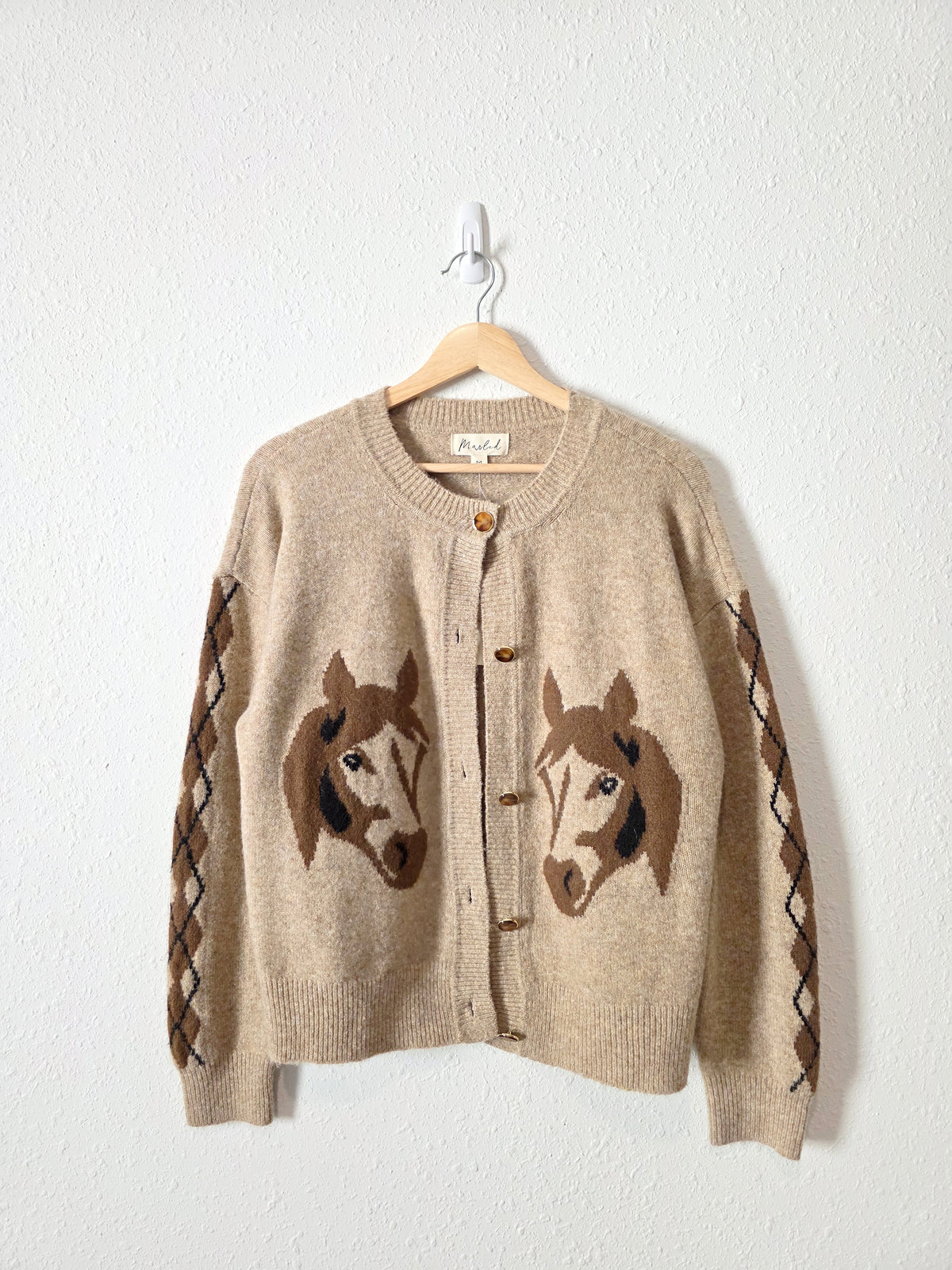 NEW Marled Horse Print Cardigan (M)