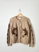 NEW Marled Horse Print Cardigan (M)