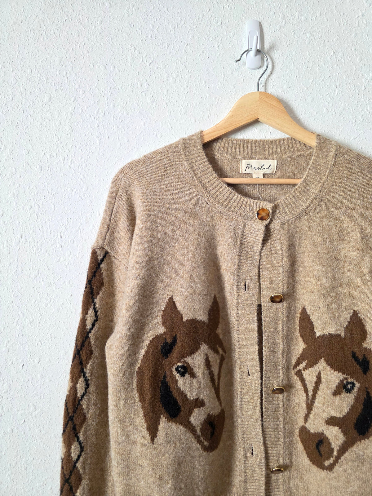 NEW Marled Horse Print Cardigan (M)