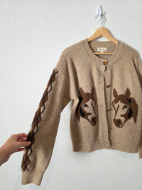 NEW Marled Horse Print Cardigan (M)