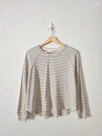 Blu Pepper Striped Crewneck Tee (L)