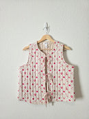 Floral Quilted Tie Front Vest (L)