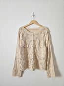 Crochet Embroidered Cardigan (L/XL)