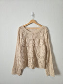 Crochet Embroidered Cardigan (L/XL)