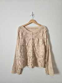 Crochet Embroidered Cardigan (L/XL)
