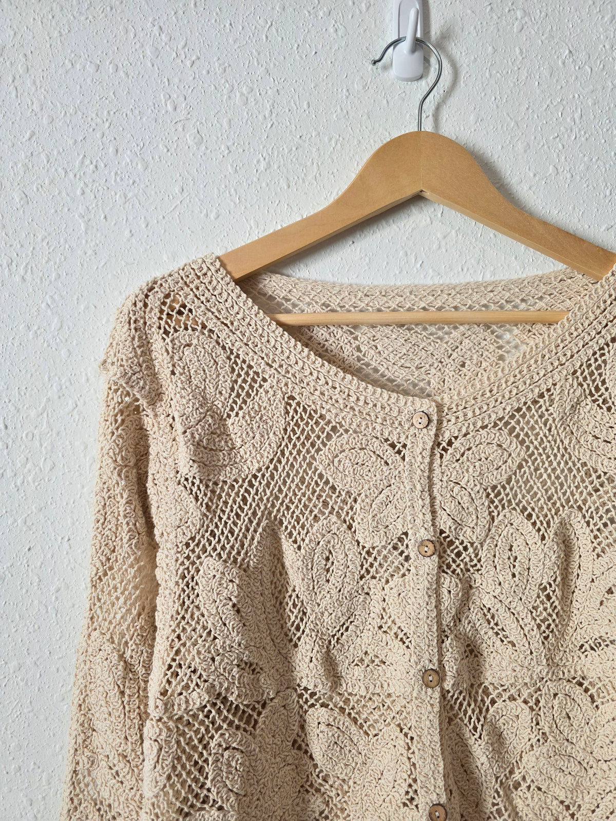 Crochet Embroidered Cardigan (L/XL)