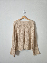 Crochet Embroidered Cardigan (L/XL)