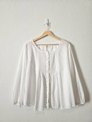 Lucky Brand Puff Sleeve Cotton Blouse (XXL)