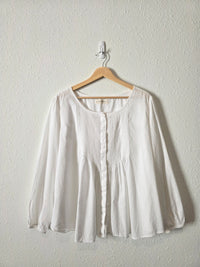 Lucky Brand Puff Sleeve Cotton Blouse (XXL)