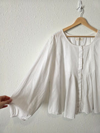 Lucky Brand Puff Sleeve Cotton Blouse (XXL)