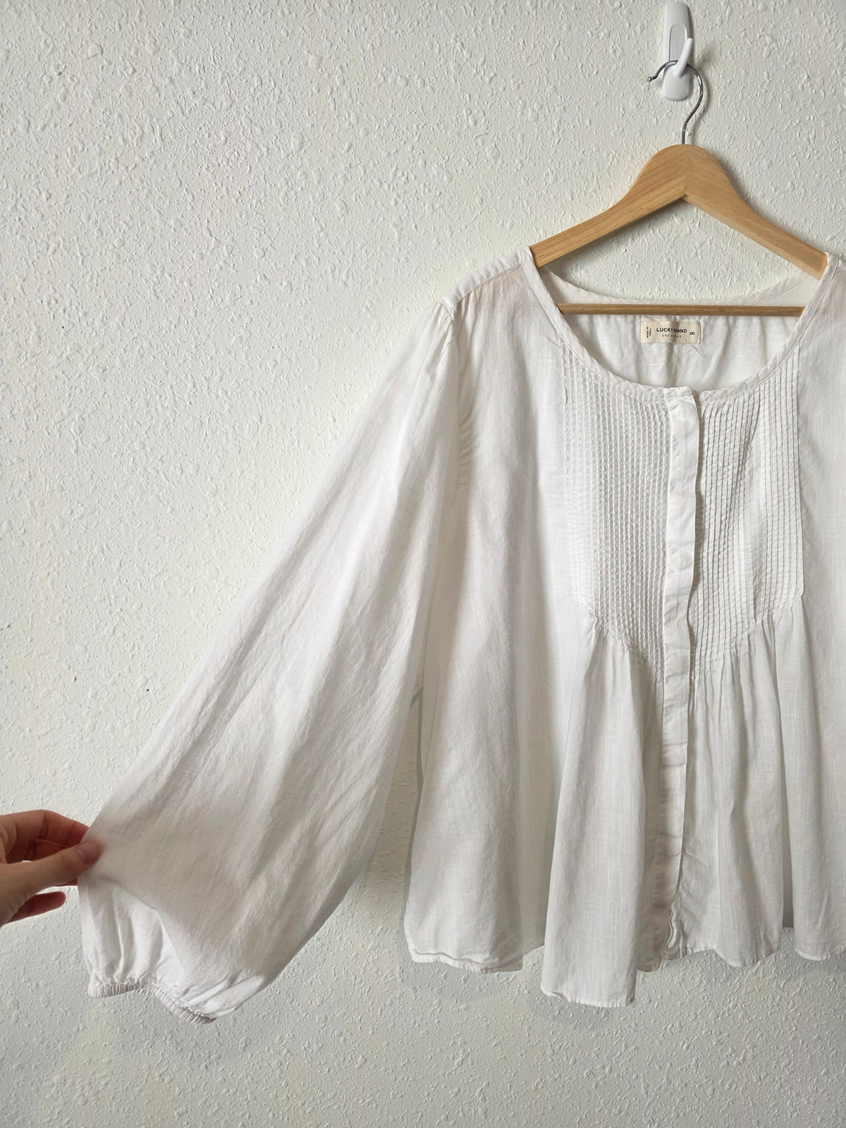 Lucky Brand Puff Sleeve Cotton Blouse (XXL)