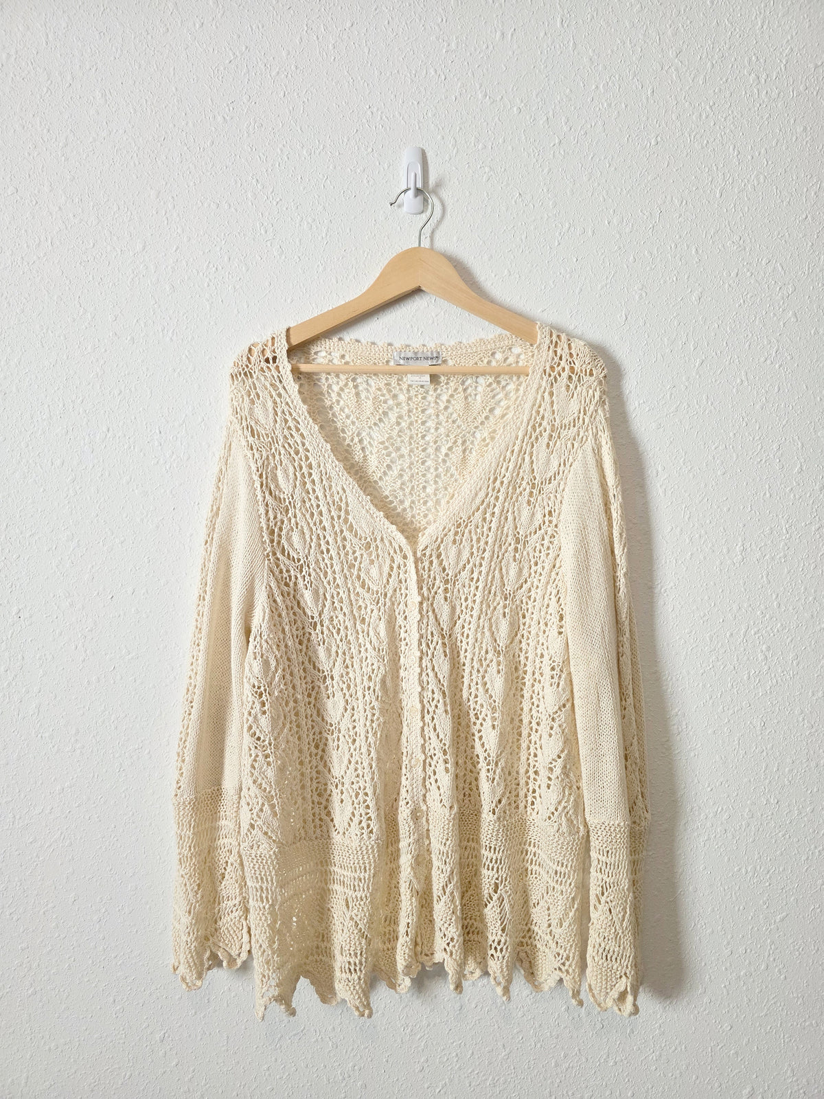 Vintage Crochet Button Up Cardigan (2X)