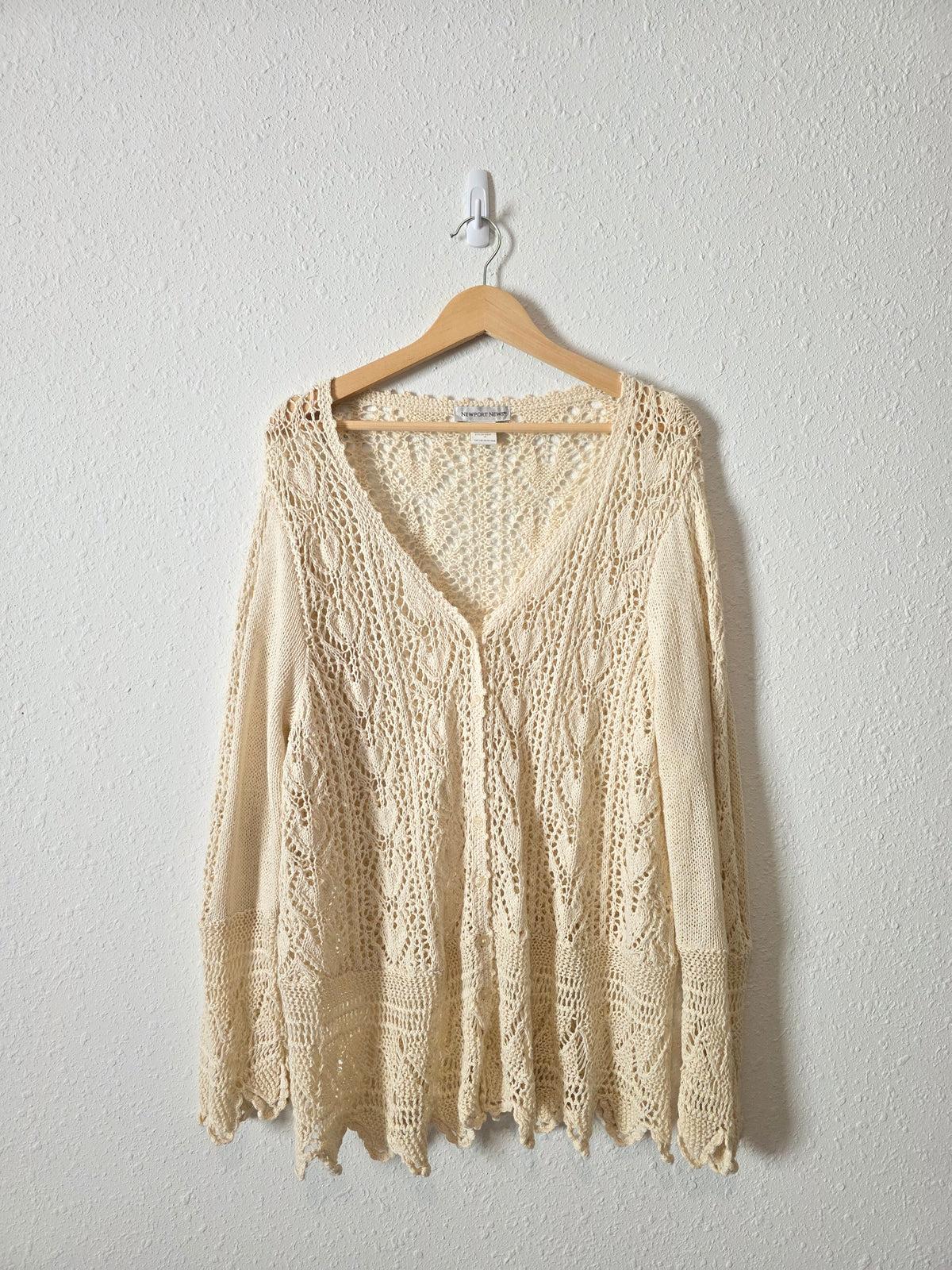 Vintage Crochet Button Up Cardigan (2X)