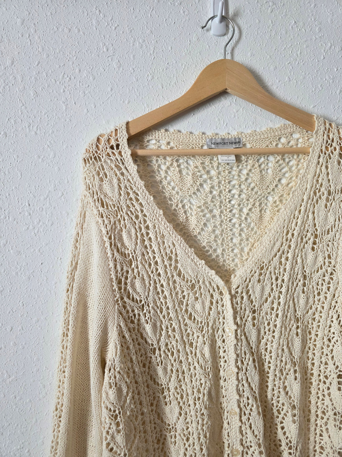 Vintage Crochet Button Up Cardigan (2X)