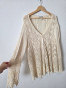 Vintage Crochet Button Up Cardigan (2X)