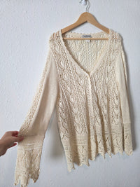 Vintage Crochet Button Up Cardigan (2X)