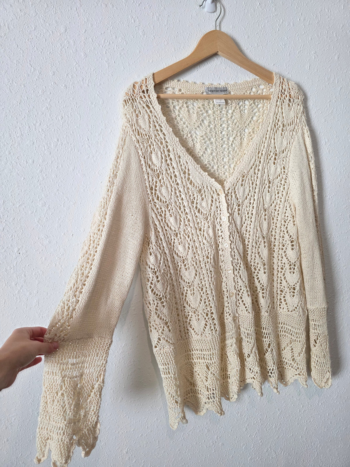 Vintage Crochet Button Up Cardigan (2X)