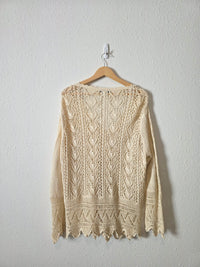 Vintage Crochet Button Up Cardigan (2X)