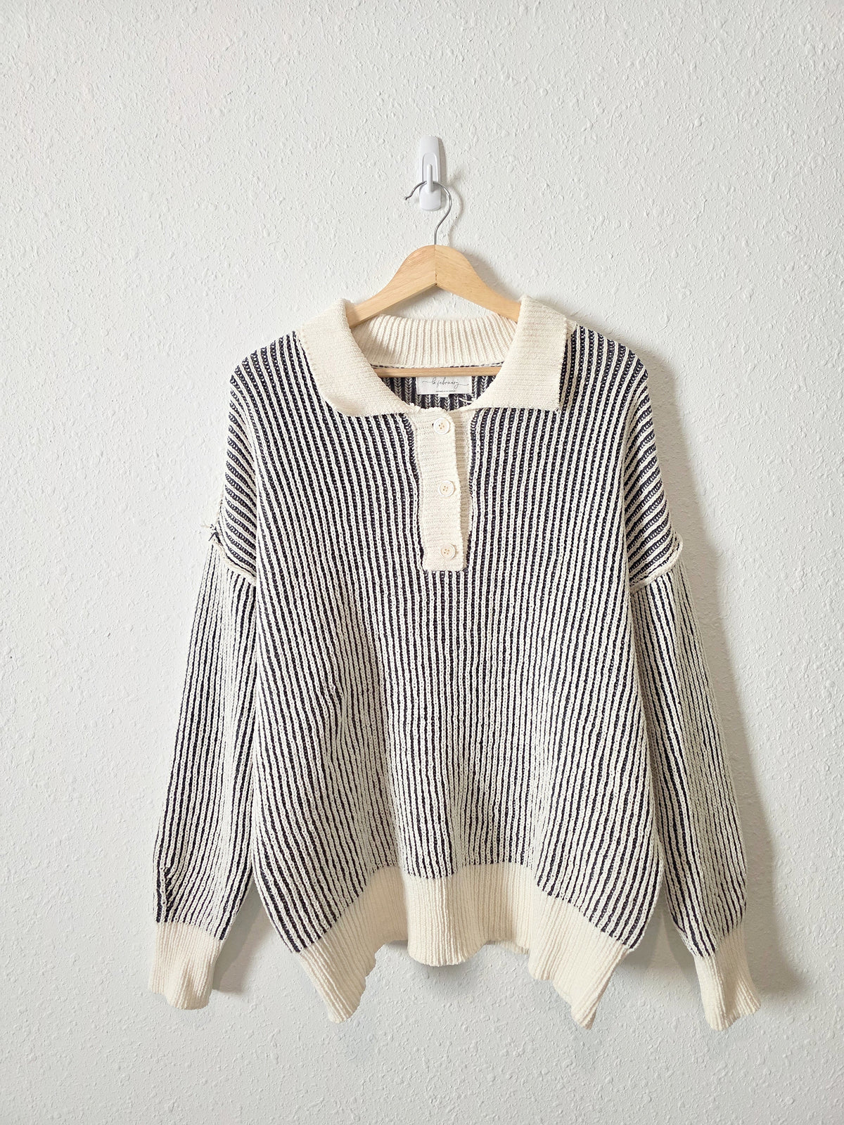 Striped Chenille Knit Sweater (S)