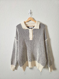 Striped Chenille Knit Sweater (S)
