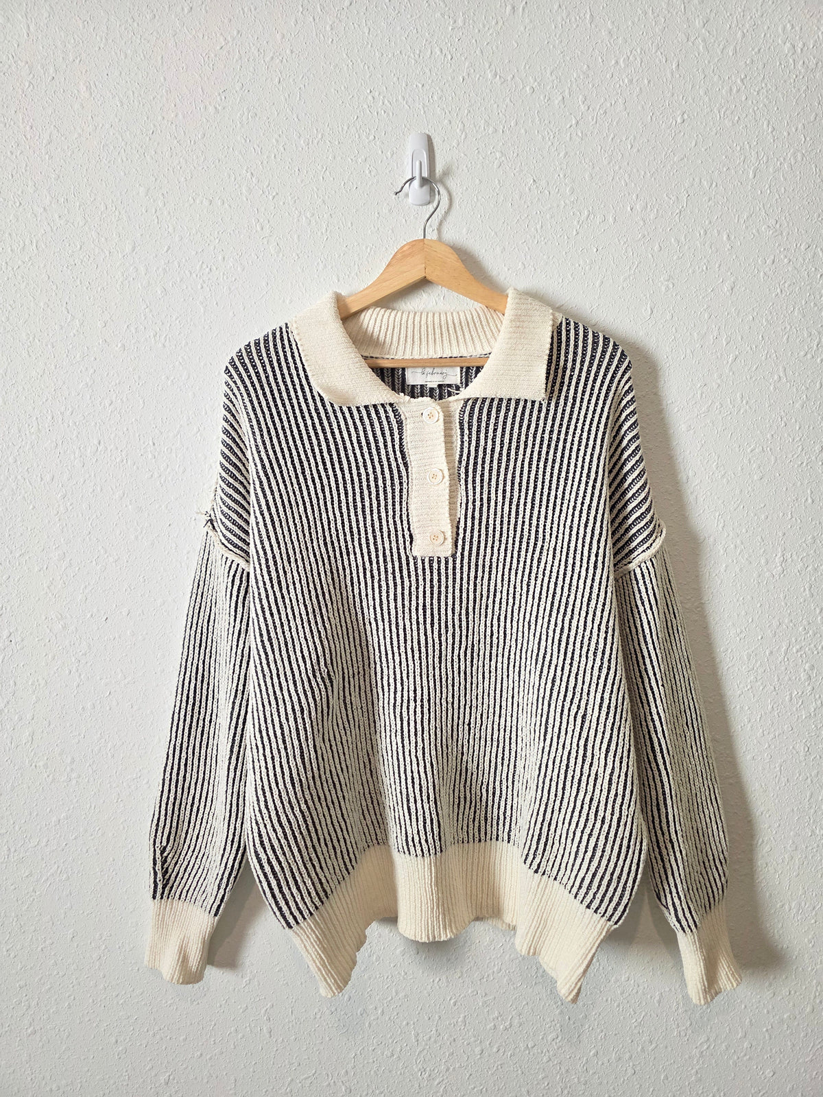 Striped Chenille Knit Sweater (S)