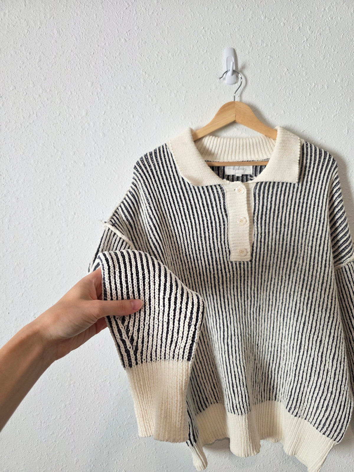 Striped Chenille Knit Sweater (S)