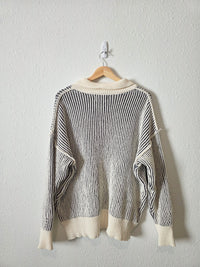 Striped Chenille Knit Sweater (S)