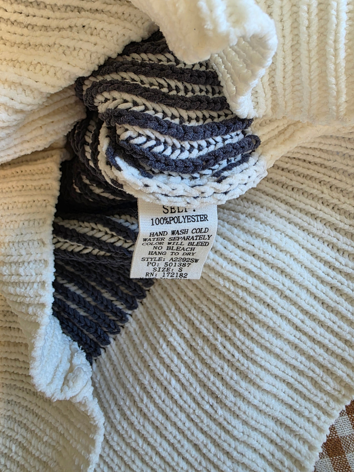Striped Chenille Knit Sweater (S)