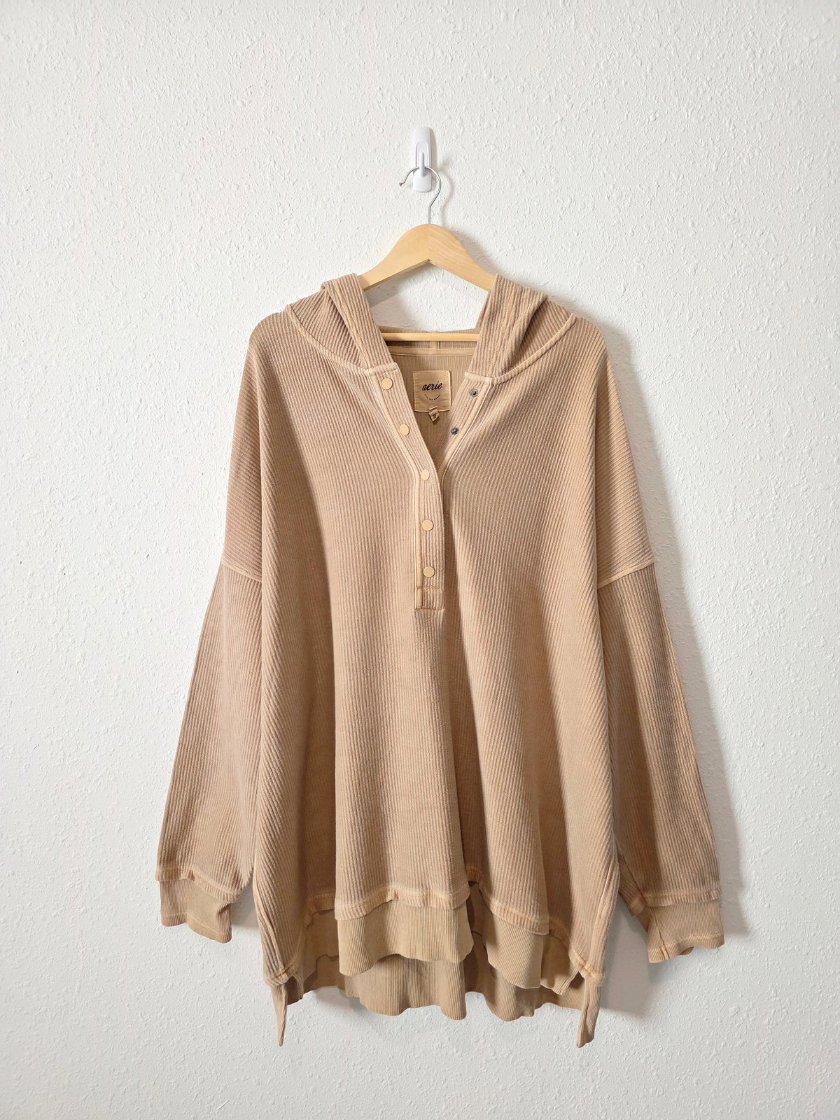 Aerie Ribbed Snap Button Sweatshirt (XXL)