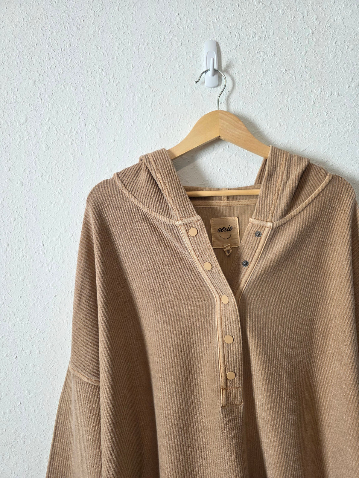 Aerie Ribbed Snap Button Sweatshirt (XXL)