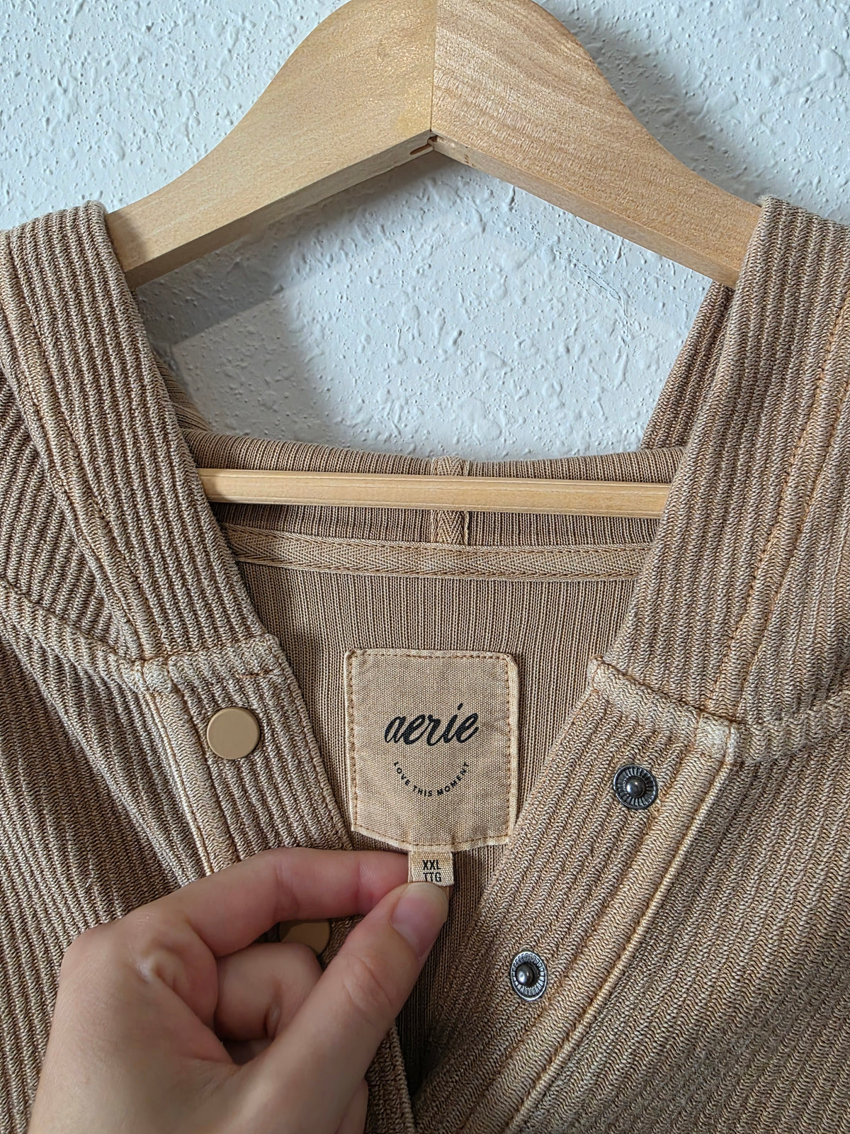 Aerie Ribbed Snap Button Sweatshirt (XXL)