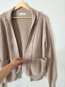 Zenana Ribbed Cotton Cardigan (L)