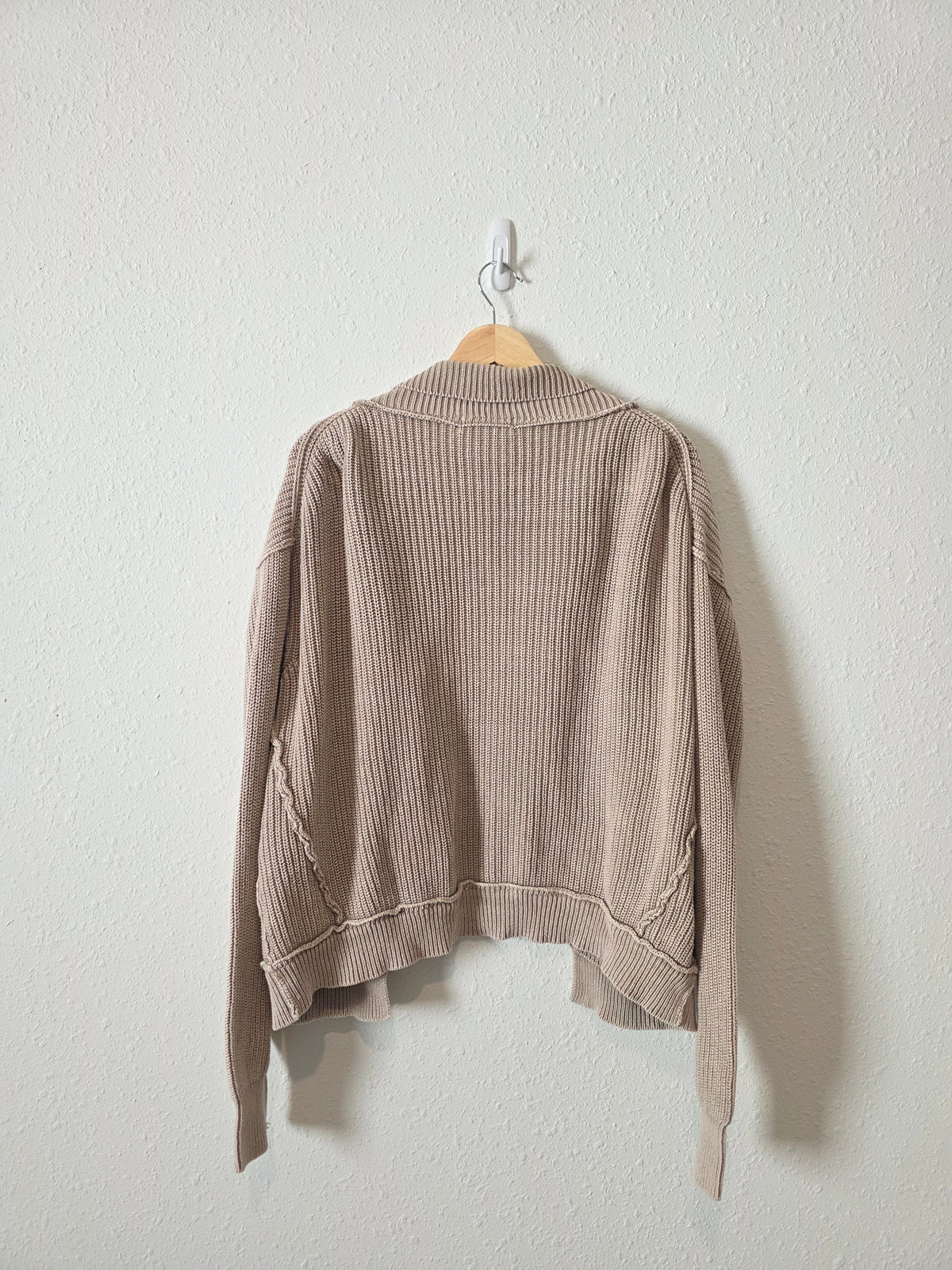 Zenana Ribbed Cotton Cardigan (L)